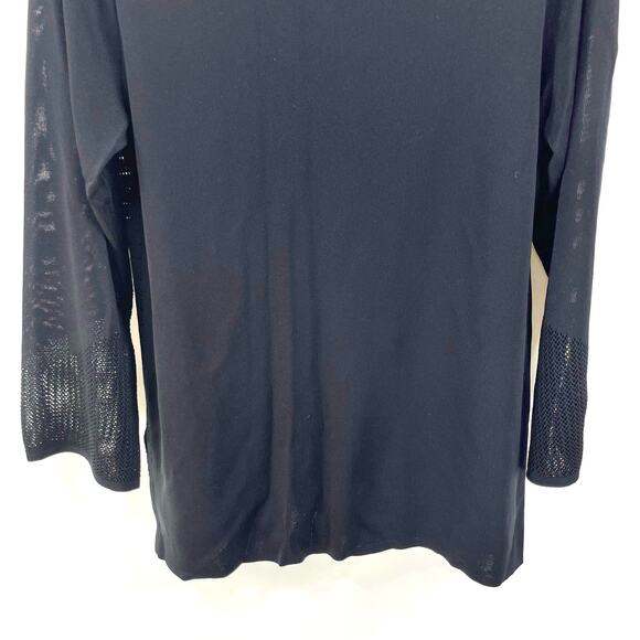 00s EXCLUSIVELY MISOOK Vintage Black VNeck Shoulder Pad Blouse - Picture 6 of 11